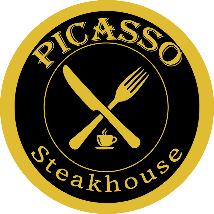 picasso steak house and restaurants color logo