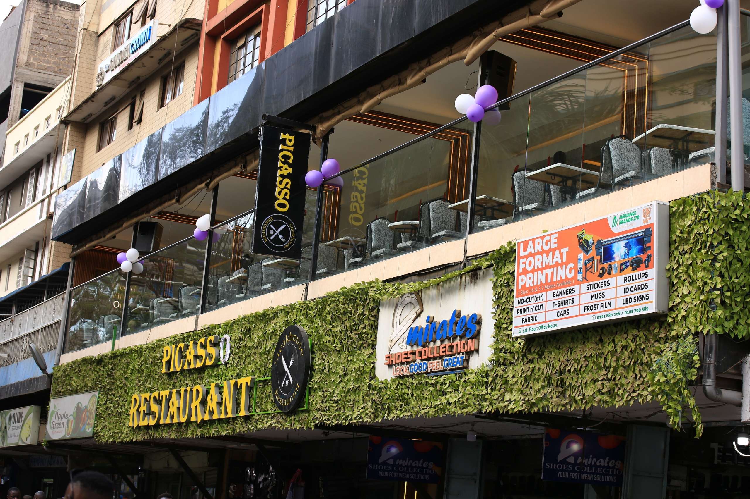 Rooftop dining space exterior at Picasso Steakhouse & Restaurants